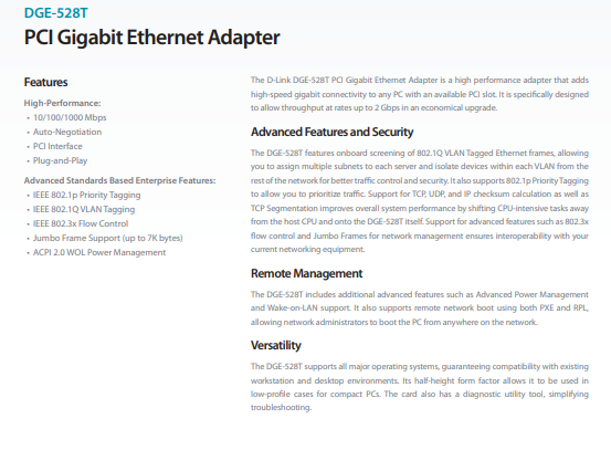 ประกันlt-d-link-dge-528t-gigabit-pci-dasktop-adapter-แลนการ์ด-pci-gigabit-lan-pci-kit-it