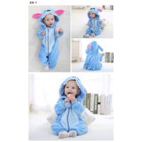 Baby Anime Jumpsuit Winter Heated Onesie Pajamas Uni Red Fox Duck Rabbit Hood Kids Clothes