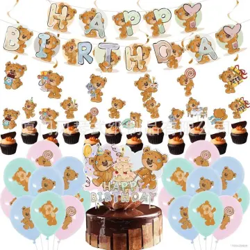 Bear Themed 1st Birthday Party Decorations for Girls Bear Themed Birthday  Balloon Garland Kit Brown with Bear Happy Birthday Banner, Cake Topper,  Pink Bear Foil Balloon for Birthday Party Decoration 