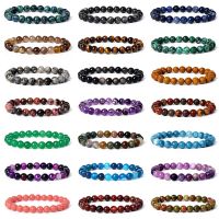 Natural Stone Beads Bracelets for Women Amethysts Crystal Quartzs Aquamarines Jades Jewelry Agates Elastic Bangle Bracelets Men