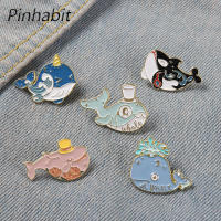 Pinhabit เข็มกลัดเคลือบรูปปลาวาฬทะเล