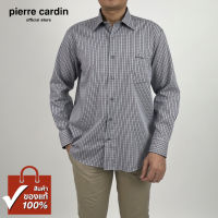 Pierre Cardin เสื้อเชิ้ตแขนยาว Basic Fit รุ่นมีกระเป๋า ผ้า Cotton 100% [RHC2899-BL]