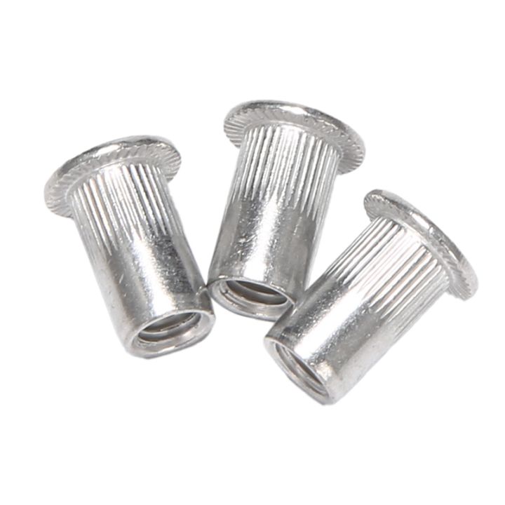 m5-aluminum-flat-head-rivet-nut-insert-nuts-silver-tone-20pcs