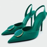 Spain 2022 ZARAˉsummer new pointed fashion high-heeled shallow mouth slim thin-heeled temperament female sandals niche