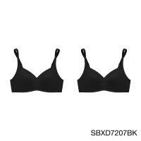 ( Set 2 ชิ้น )Sabina เสื้อชั้นใน Invisible Wire (ไม่มีโครง) รุ่น Perfect Bra รหัส SBXD7207 สีดำ