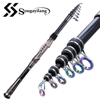 Souilang 1.8-3.6m escopic Fishing Rods UltraLight Weight Carbon Fiber Spining Rod for Saltwater Freshwater Fishing Poles