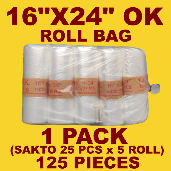 [125Pcs] 16x24 OK HD ROLL BAG Laundry Plastic Bag MultiPurpose Use