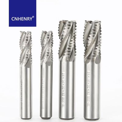 เครื่องตัดมิลลิ่ง HSS Roughing 4 ขลุ่ย 6 มม. ถึง 36 มม. End Mill Spiral Router Bit Metal Milling เครื่องมือตัด HSS