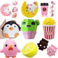 Jumbo Slow Rising Squishies Scented unicorn cake cactus Popcorn penguin Squishy Squeeze Toy Reliever Stress Mobile Phone Straps