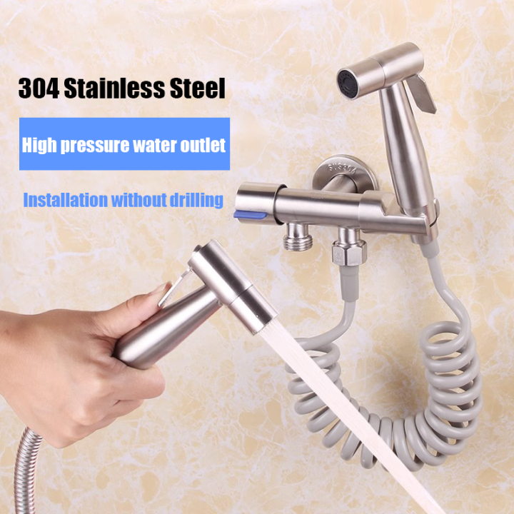 Stainless Steel 304 Bidet Set Heavy Duty Bidet Spray Set For Bathroom