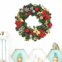 1pcs Christmas Decoration Santa Claus Wreath Window Stickers For Home Christmas Wall Sticker Kids Room 2023 New Year Navidad