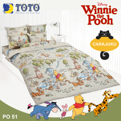 TOTO (ชุดประหยัด) ชุดผ้าปูที่นอน+ผ้านวม หมีพูห์ Winnie The Pooh PO51 สีเขียวอ่อน #โตโต้ 3.5ฟุต 5ฟุต 6ฟุต ผ้าปู ผ้าปูที่นอน ผ้าปูเตียง ผ้านวม