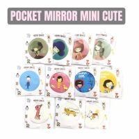 【BEIBEI】 Cute Korean beauty Mini make-up mirror Round Pocket Makeup Korean Mirror Mini Cermin Cartoon Small Mirror hand gifts