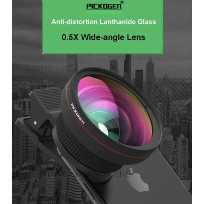 สินค้าขายดี!!! พร้อมส่ง PICKOGEN Lens 3in1 Fisheye + 0.5X 4K Wide Angle + Macro Camera Lens Kit for  Smartphones & Tablet Pc - Black