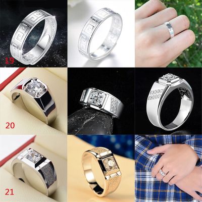AIFEI 50รูปแบบเงิน925ต้นฉบับแหวนครอบงำผู้ชายแหวนผู้ชายแหวนเงิน -S1