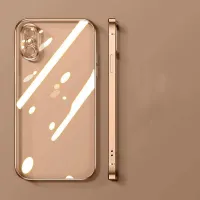 SDFGERGEH เคส iPhone X XR XS Max 11 6 6s 7 8 plus se 2020 เคสซิลิโคนใส เคลือบ หรูหรา เต็มเลนส์ บางเฉียบ กันกระแทก สี่เหลี่ยม เคสนิ่มใส