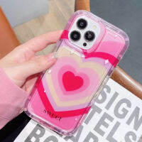 For IPhone 14 Pro Max IPhone Case Thickened TPU Soft Case Clear Case Shockproof Pink Love Compatible with For IPhone 13 Pro Max