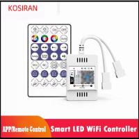 KONSIRAN DC5-24V ตัวควบคุม WIFI LED 2048พิกเซล 144วัตต์ค่ะ ไฟหรี่ RGB ทนทานต่อการใช้งาน ด้วย28Key เสียงเพลงรีโมทคอนโทรล แอป/ รีโมทคอนโทรล สำหรับ WS281 SM16703 Strip Lights