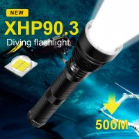 โคมไฟ XHP70.2 USB แบบชาร์จไฟได้ไฟฉายดำน้ำ LED XHP90.3คุณภาพสูงแสงแฟลชไฟดำน้ำ