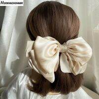 1PC Winter Velvet Bowknot Hair Clips Hand Tie Large Pigtail Bows Hairpin For Women Girls Satin Temperament Elegant Accessoires Hair Accessories