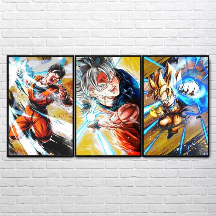 Tranh Canvas Anime Dragon Ball, Treo tường in theo yêu cầu - Goku, Gohan &  Goten - Bộ 3 Tranh 