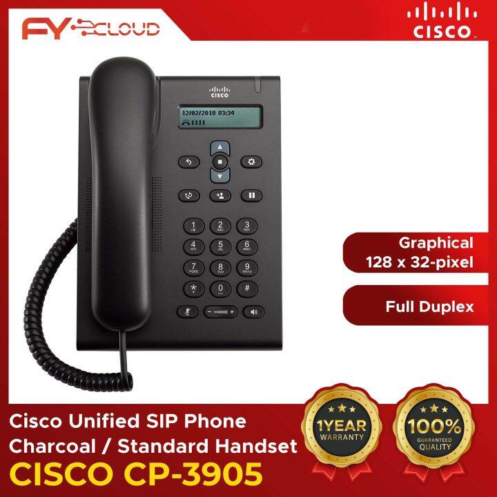 Cisco Unified SIP Phone CP-3905 | Charcoal, Standard Handset 10/100BASE ...