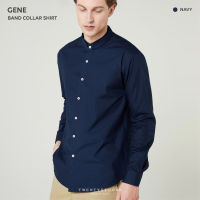 TWENTYSECOND เสื้อเชิ้ตแขนยาว ผ้าคอตต้อน รุ่น Gene Band Collar shirt - สีน้ำเงิน / Navy