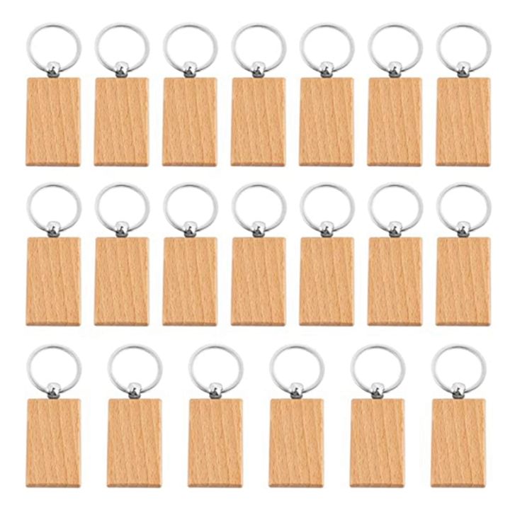 20Pcs DIY Wooden Blank Key Chain For Laser Engraving Gift Crafts