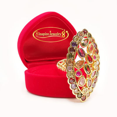 Inspire Jewelry , แหวนนพเก้า ตัวเรือน ทอง24K พรเก้าประการ นำโชค เสริมดวง งานจิวเวลลี่ พร้อมถุงกำมะหยี่
