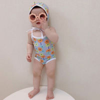 Infant Children Swimsuit + Swimming Cap New Summer Girl Flower Hot Spring Beach Swimming Holiday Sleeveless Swimsuits