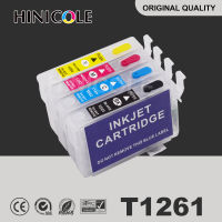 2022Hinicole ตลับหมึก T1261 T1262 T1263 T1264สำหรับ Epson Workforce 520 60 435 545 630 633 635ตลับเติม