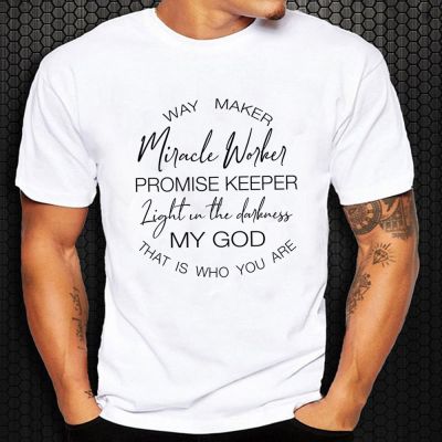 How To Make A Miracle Glow In The Dark Christian T Shirt Men Jesus Tshirt O Neck God Faith Tops Sleeve Shirt 100% Cotton