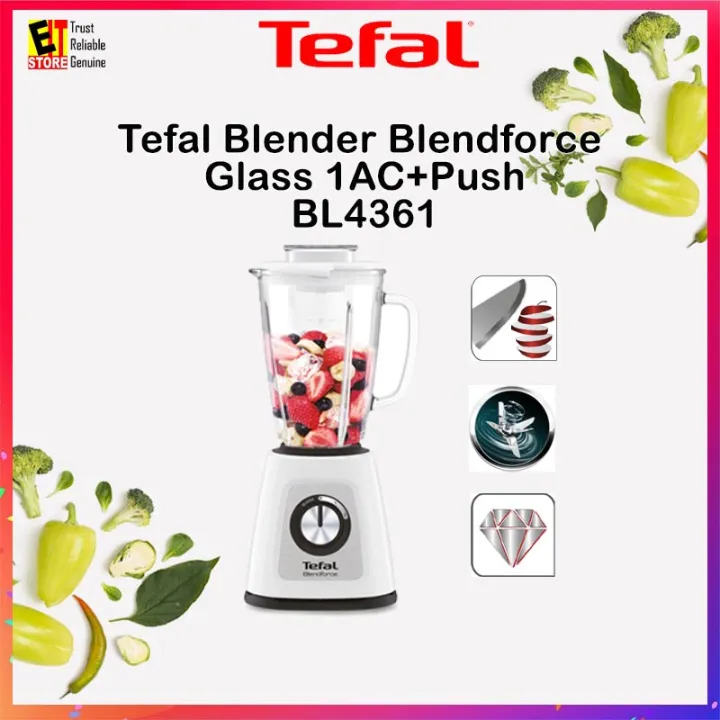 TEFAL BLENDER BLENDFORCE GLASS 1AC+PUSH BL4361 Lazada