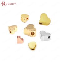 20PCS 5MM 6MM 18K Gold Color Brass Heart Shape Spacer Beads Bracelet Beads Jewelry Making Supplies Diy Findings Accessories