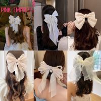 Korean Oversized Bow Ribbon Hair Clip Elegant Women Big Bow Hairpin Hair Accessories