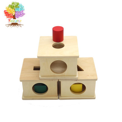 Treeyear วัสดุ Montessori เด็กไม้ปริซึมสามเหลี่ยมจับคู่กล่องการเรียนรู้การศึกษาก่อนวัยเรียนการฝึกอบรม