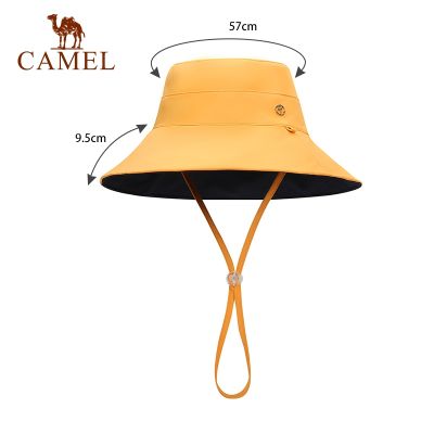 Camel หมวกกันแดดกัน UV สำหรับผู้หญิง,หมวกผู้หญิงหมวกชาวประมงหมวกสองด้านทนทานต่อรังสี UV สำหรับใส่กลางแจ้ง82915