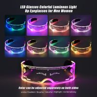 Cool Led Glasses Luminous Sunglasses Cyberpunk Flash Party Glasses Rave Neon Mask Toys Vocal Concert Decorative Glasses DJ