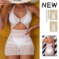 2023 ใหม่ Halter Hollow Cut Out ชุดว่ายน้ําเซ็กซี่ One Piece See-through Bodysuit Beach Monokini Holiday Slim Bodysuits Single Smock