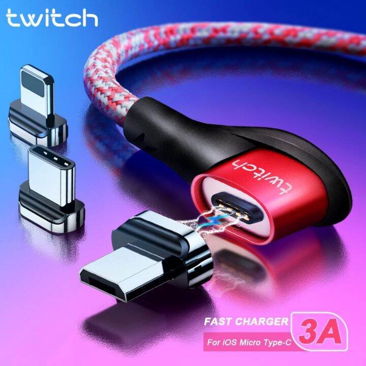 Twitch Mini USB Cable Type C LED Indicator Durable Nylon