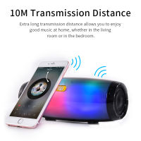 TG165 Portable Bluetooth Speaker Stereo Leather Column 5 Flash Style LED Subwoofer Wireless Outdoor Music Box FM Radio TF Card