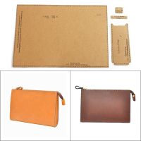 1Set DIY Kraft Paper Template New Casual Fashion Mens Clutch Leather Craft Pattern DIY Stencil Sewing Pattern 24cm*15cm