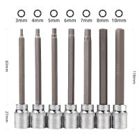 【2023】7ชิ้นเซ็ต110มม. ยาวพิเศษ Hex Socket Adapter Bit Set H4 H5 H6 H7 H10 Impact Driver Socket Wrench Drill Bit Adapter Tools