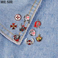 Knights Templar อะคริลิค Enamel Pin Cross ทหารเข็มกลัดยุทธวิธี Combat Army Crusader Lapel Pin Masonic Freemason ป้ายของขวัญ