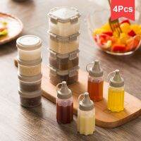 hotx【DT】 4Pcs Squeeze Bottle Small Plastic Food Sauce Seasoning Dispenser Spice Jar