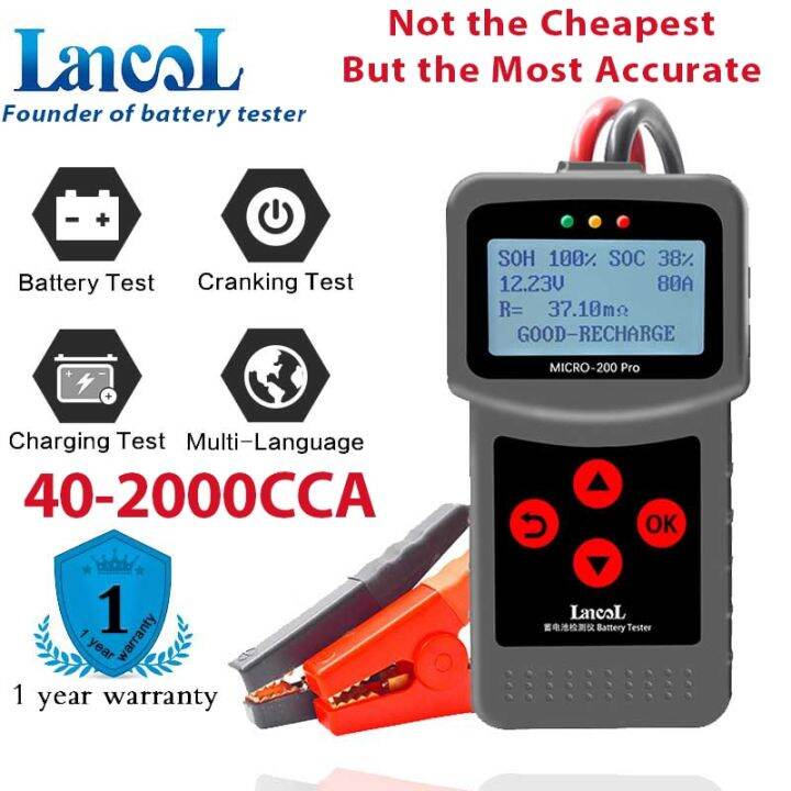 Lancol Micro200 Pro Automotive Battery Tester 12V 40-2000CCA Lead Acid ...