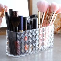 Multi-purpose Makeup Brush Storage Bucket Transparent Acrylic Cosmetic Brushes Storage Clear Eyeliner Durable Holder Organizer