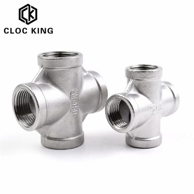 【hot】✵●  BSP SS304 1/8  1/4  3/8  1/2  3/4  1  1-1/4  1-1/2  Female Thread Pipe Fitting 4 way