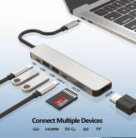 Type-C 7-In-1 Multifunctional Extension Dock พร้อม4K * HDMI Extension Dock PC แล็ปท็อป HUB Extender สำหรับ ศัพท์ทีวีแล็ปท็อป