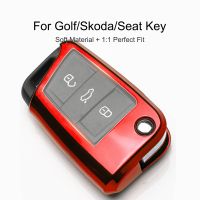 wenminr NEW Key Case Cover For SEAT Toledo Altea Ibiza Cupra Leon fr Ateca Cover For Skoda Superb Octavia Car Keychain TPU Key FOB Shell